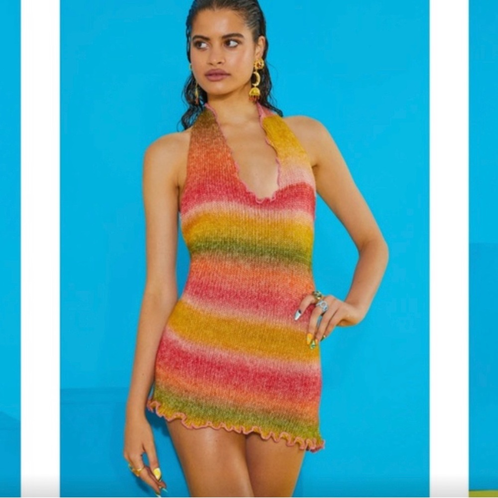 Jaded MULTI HALTER KNIT DRESS